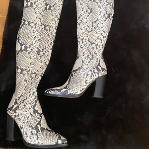 Over the knee ANTONIO MELANI snakeskin boots